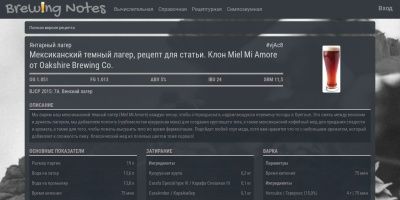 РЕЦЕПТ Мексиканского темного лагера